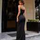 Strapless V-neck Maxi Dress