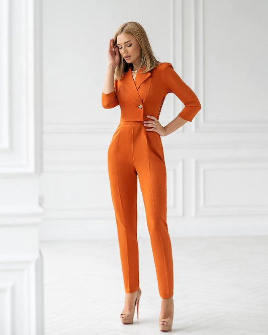 Formal One-Button Jumpsuit