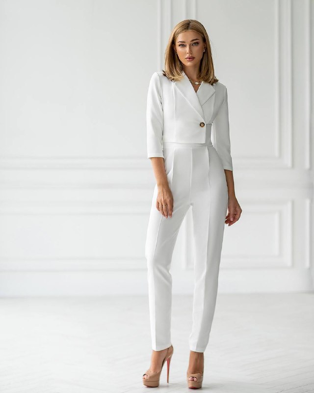 Formal One-Button Jumpsuit