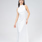 Satin Tie-Neck Halter Maxi Dress