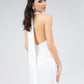 Satin Tie-Neck Halter Maxi Dress