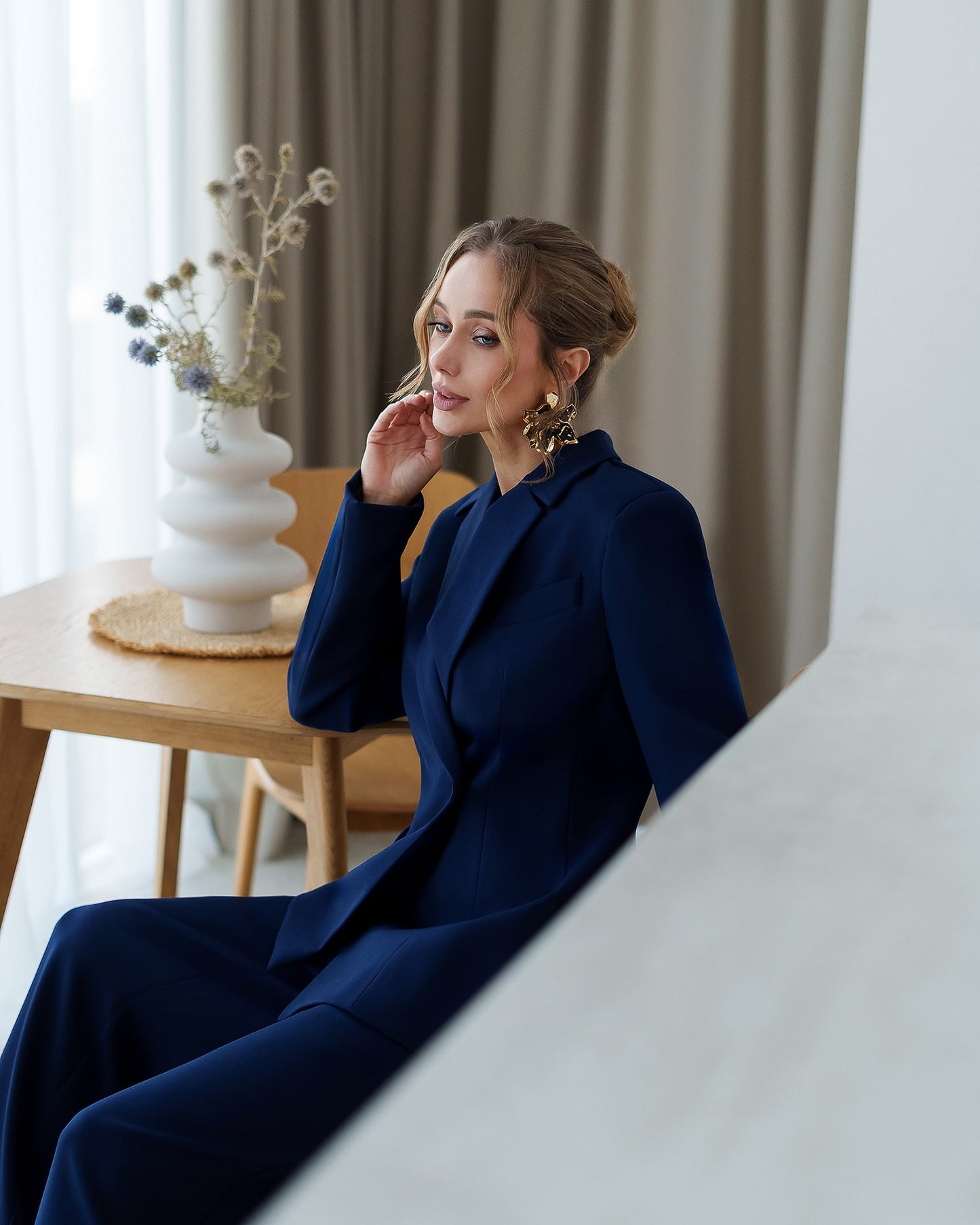 Double-Breasted Style Relaxed Fit Suit 2-Piece