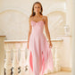 Shell-Pleated Bustier Spaghetti Strap Midi Dress