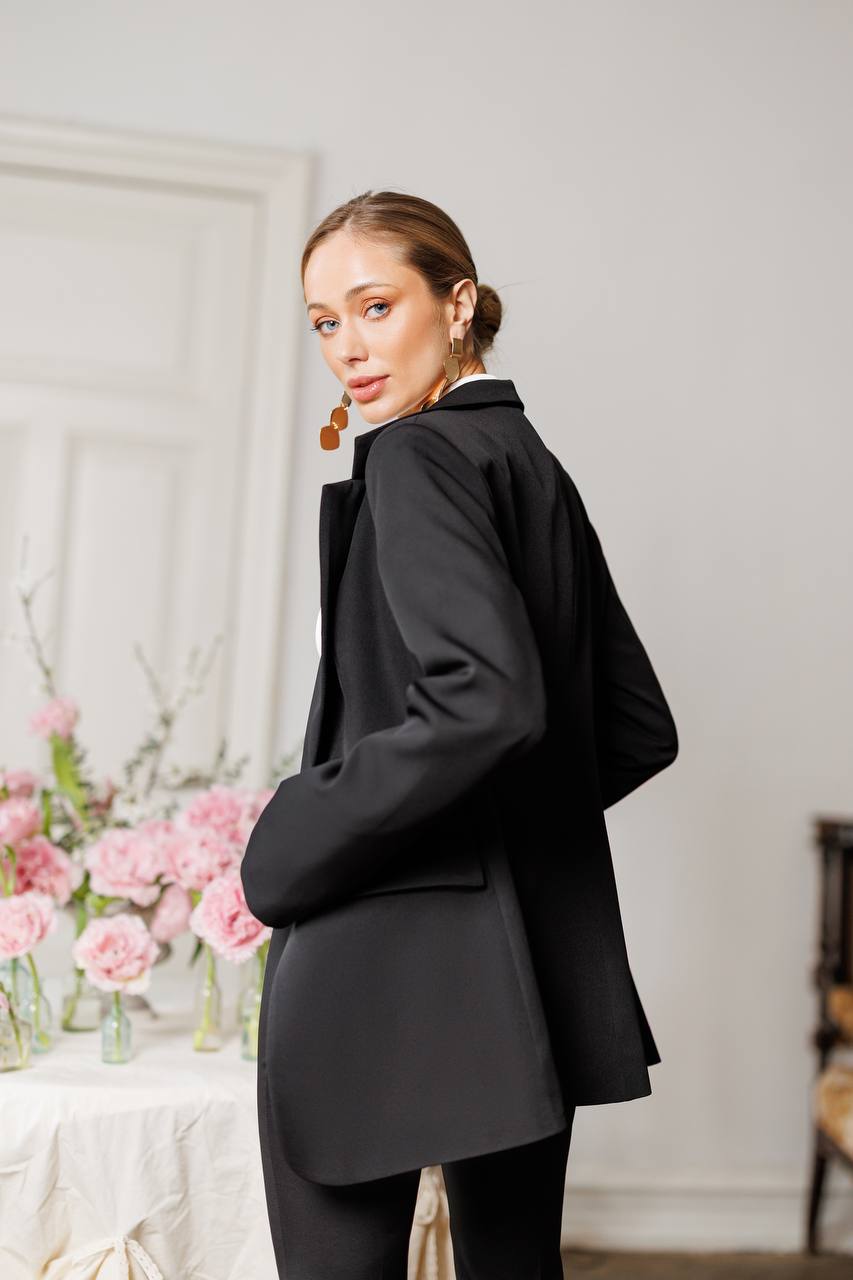 Alexa Notch Lapel Jacket Flared Pants Suit 2-Piece