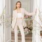 Alexa Notch Lapel Jacket Flared Pants Suit 2-Piece