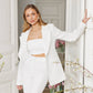 Alexa Notch Lapel Jacket Flared Pants Suit 2-Piece