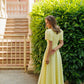 Alexa Round Neck Puff-Sleeve Midi Dress