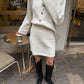 Button Cardigan and Mini Skirt Set