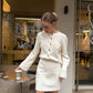 Button Cardigan and Mini Skirt Set