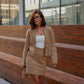 Button Cardigan and Mini Skirt Set