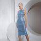 Sequin Dress Midi Sleeveless  Disco
