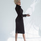 2-Piece Elegant Pencil Skirt Suit And Deep V Elongated Fitted Jacket