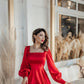 Satin Long Sleeve Mini Dress