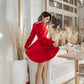 Satin Long Sleeve Mini Dress