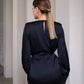 Silk Puff Sleeve Mini Dress