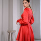 Satin Long Sleeve Mini Dress