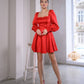 Satin Long Sleeve Mini Dress