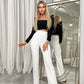 Square Neck Long Sleeve Crop Top