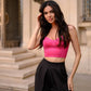 Satin Strappy Sweetheart Top
