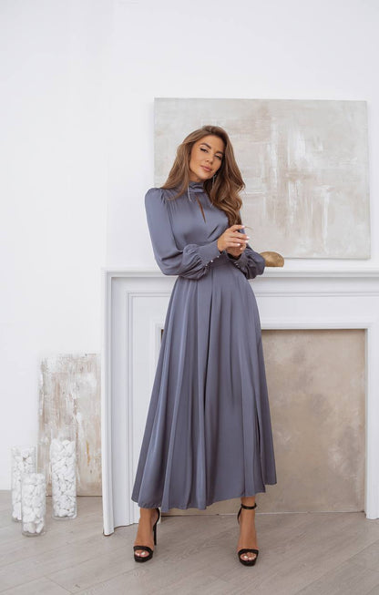 Silk Long Sleeve Maxi Dress