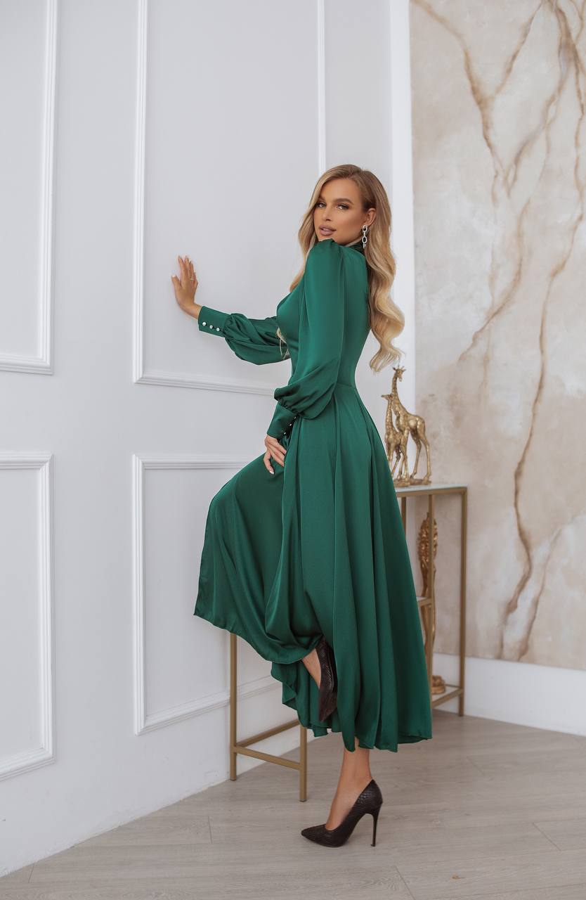 Silk Long Sleeve Maxi Dress
