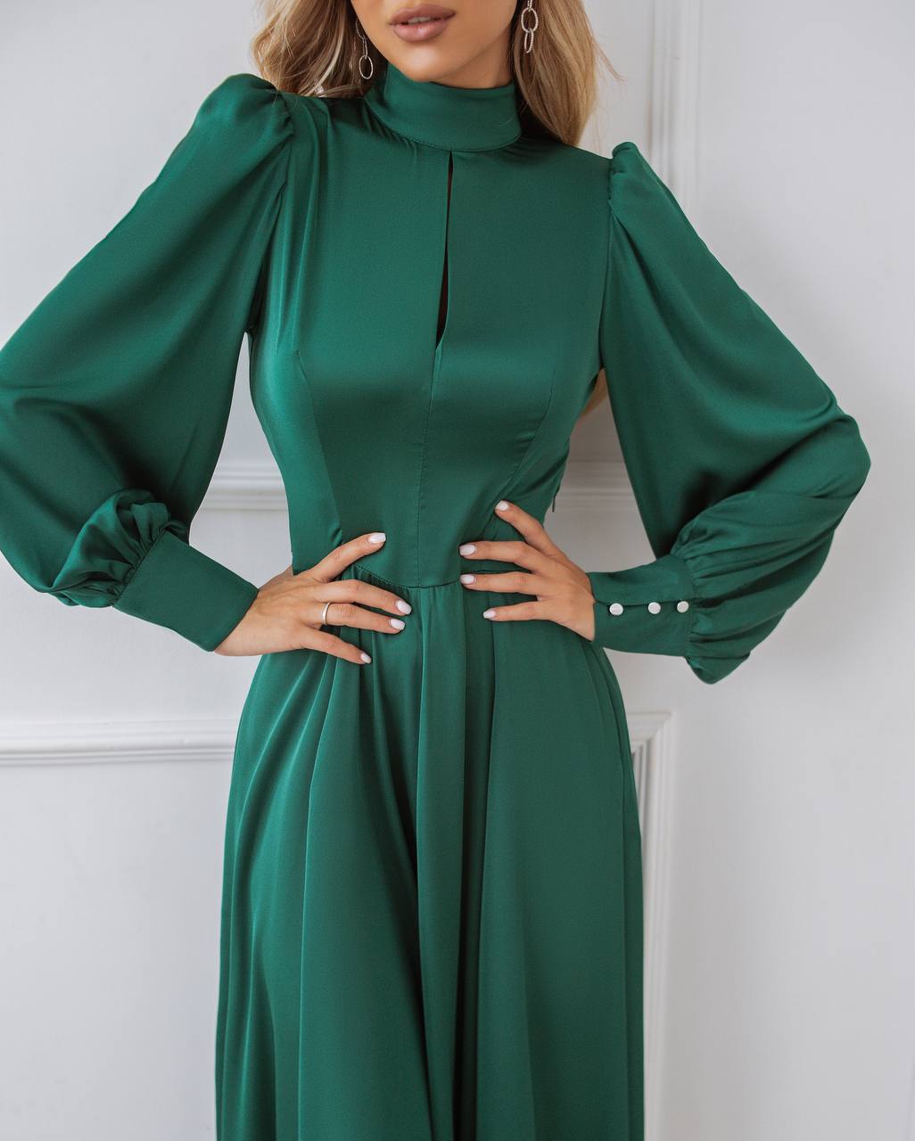 Silk Long Sleeve Maxi Dress
