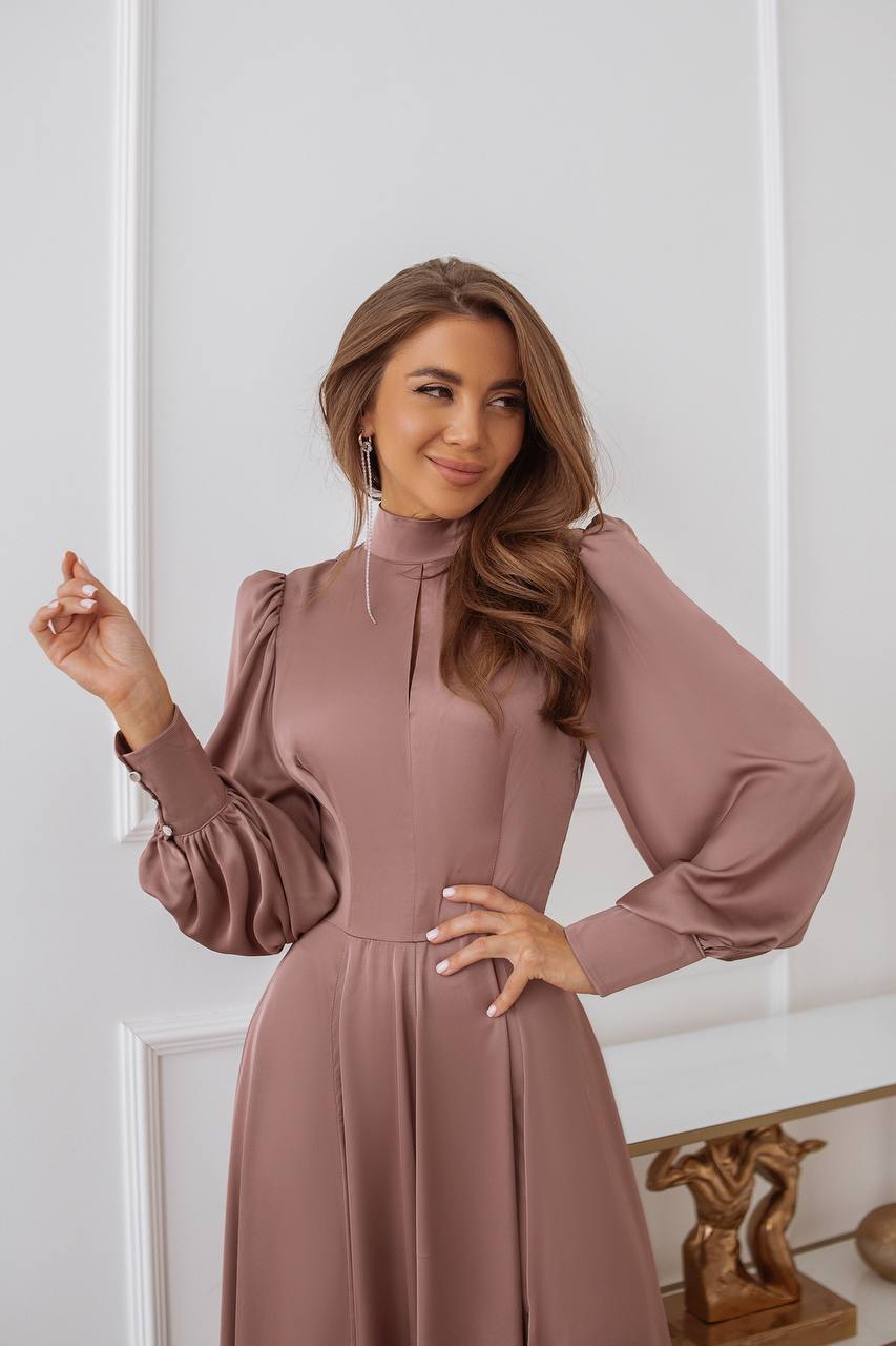 Silk Long Sleeve Maxi Dress