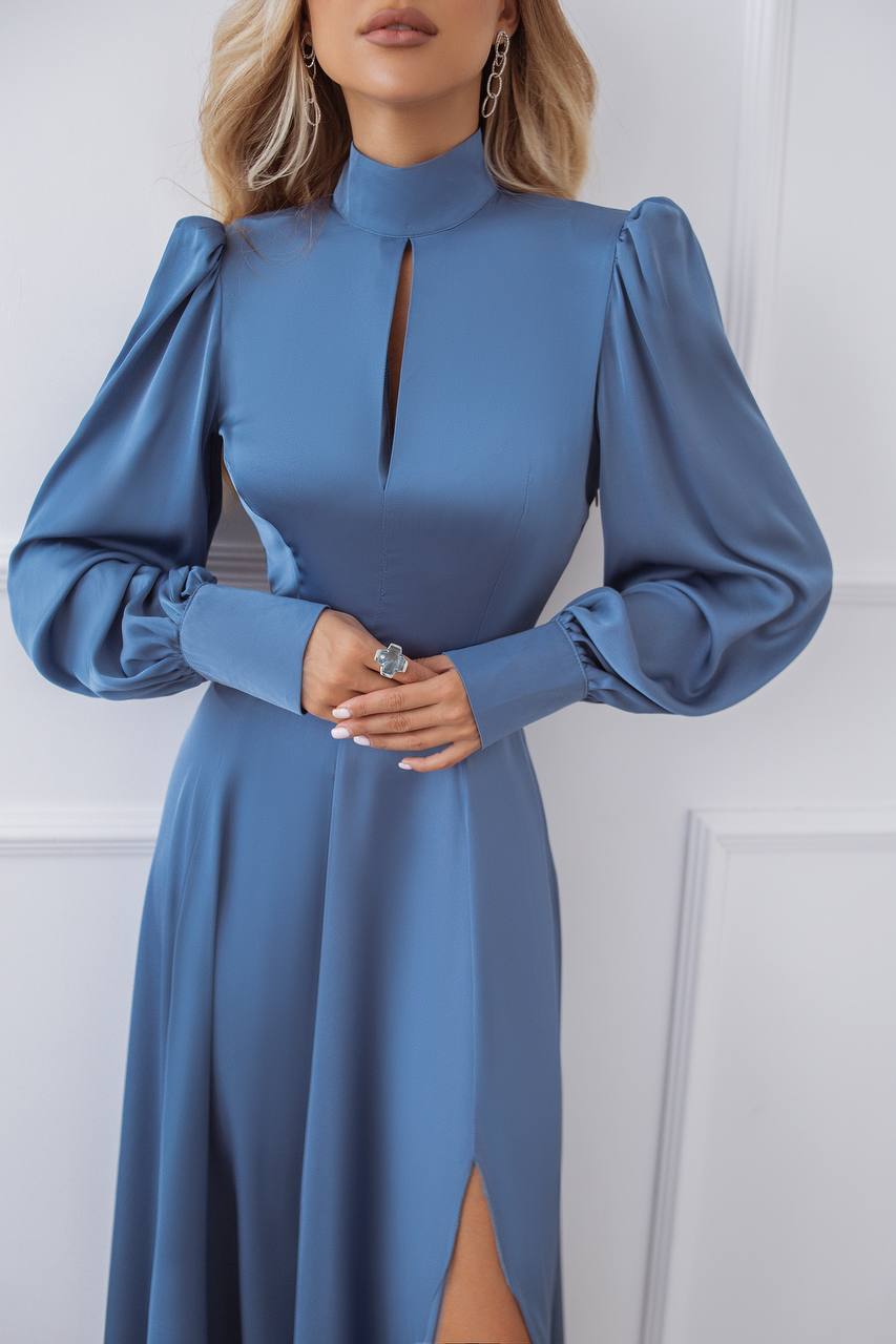 Silk Long Sleeve Maxi Dress
