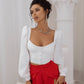Sweetheart Puff-Sleeve Blouse