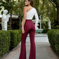 Waist Fitted Flared Pants