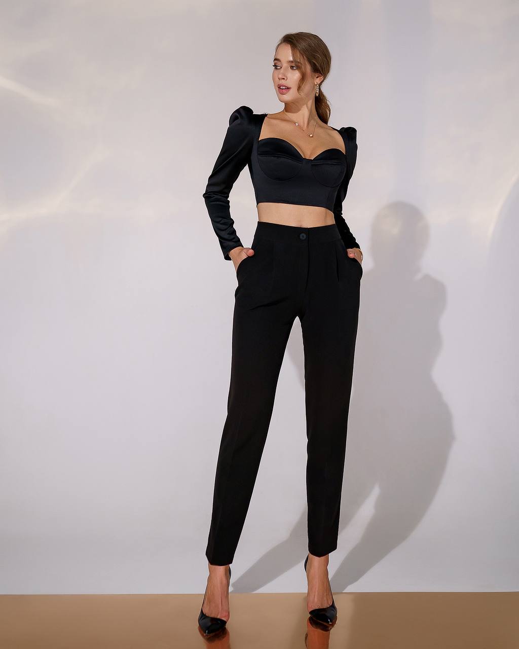 High Waisted Regular Fit Pants