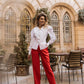 Puff Sleeve Collared Blouse