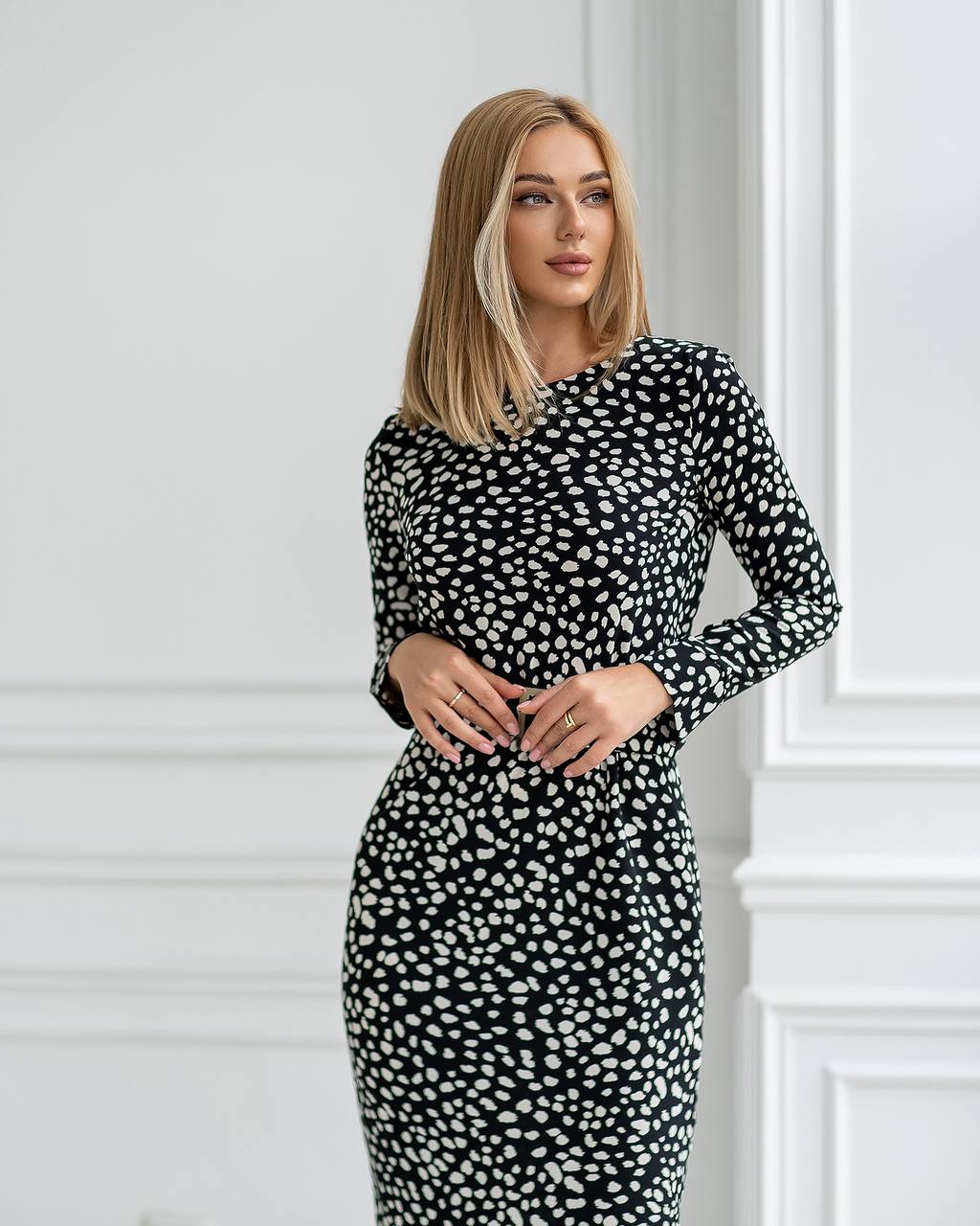 Long-Sleeve Midi Dress