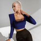 Square Neck Long Sleeve Crop Top