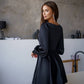 Satin Long Sleeve Mini Dress