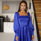 Satin Long Sleeve Mini Dress