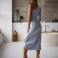 One-Shoulder Satin Midi Dress