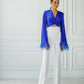 Silk Feather Sleeve Blouse
