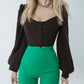 Sweetheart Puff-Sleeve Blouse