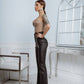 Eco Leather Flared Trousers High Waist