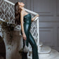 Eco Leather Suit Flared Trousers High Waist and Strapless Crop Top