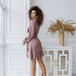 Silk Thigh-Slit Mini Dress
