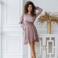 Silk Thigh-Slit Mini Dress