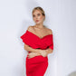 Off-the-shoulder Midi Dress