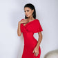 Off-the-shoulder Midi Dress