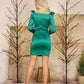 Satin Long Sleeve Mini Dress