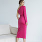 One-Shoulder Satin Midi