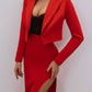 Crop Jacket Skirt Suit 2-Piece