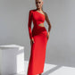 One-Shoulder Cut-Out Midi Dress