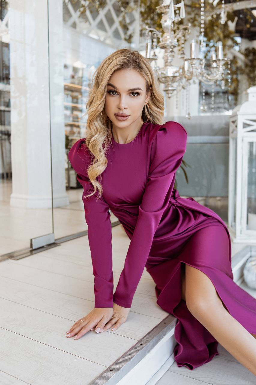 Puff Sleeve Wrap Dress